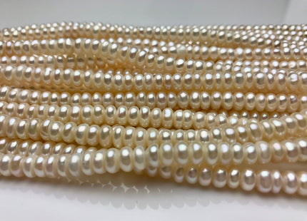6mm AAA Large Hole Natural White Button/Rondelle Freshwater Pearls Hole Size 1.2mm Or 1.5mm Genuine Large Hole Freshwater Pearl Beads #1334