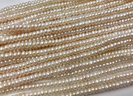 6mm AAA Large Hole Natural White Button/Rondelle Freshwater Pearls Hole Size 1.2mm Or 1.5mm Genuine Large Hole Freshwater Pearl Beads #1334