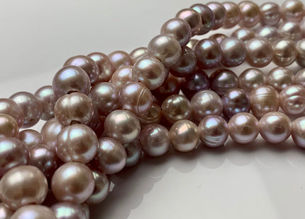 7.5-8mm Half Strand AA High Luster Large Hole Potato Natural Mauve Pink Freshwater Pearls Beads 2.0mm Hole Large Hole Freshwater Pearl #1348