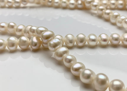 WHOLESALE 6-7 mm AA Natural White Potato Freshwater Pearl Beads Genuine High Luster Natural Potato Freshwater Pearls #200