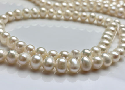 WHOLESALE 6-7 mm AA Natural White Potato Freshwater Pearl Beads Genuine High Luster Natural Potato Freshwater Pearls #200
