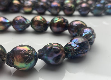 11x13 - 16x18 mm AA Large Hole Peacock Baroque Pearl 2.2 mm Hole Jumbo Peacock Baroque Pearl Beads Large Hole Baroque Pearl #246