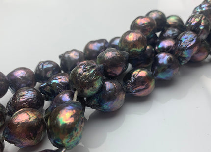 11x13 - 16x18 mm AA Large Hole Peacock Baroque Pearl 2.2 mm Hole Jumbo Peacock Baroque Pearl Beads Large Hole Baroque Pearl #246