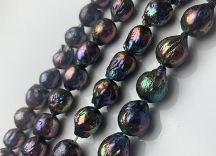 11x13 - 16x18 mm AA Large Hole Peacock Baroque Pearl 2.2 mm Hole Jumbo Peacock Baroque Pearl Beads Large Hole Baroque Pearl #246