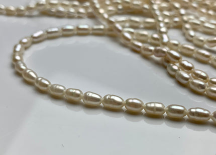 2.5x3-4 mm Natural White Rice / Oval Freshwater Pearl High Luster Freshwater Pearls Beads Small White Seed Pearl Beads #1380