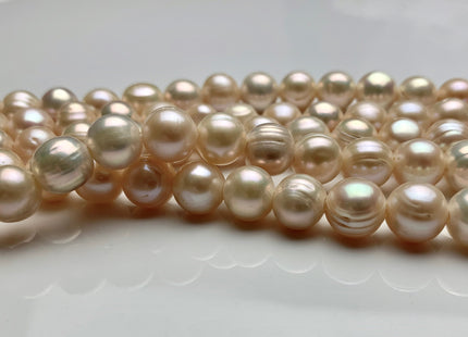 10-11 mm AA Large Hole Natural Light Pink Or Light Peach Color Freshwater Pearl Beads Hole Size 2.2 mm High Luster Large Hole Pearls #593