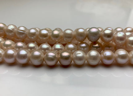 10-11 mm AA Large Hole Natural Light Pink Or Light Peach Color Freshwater Pearl Beads Hole Size 2.2 mm High Luster Large Hole Pearls #593
