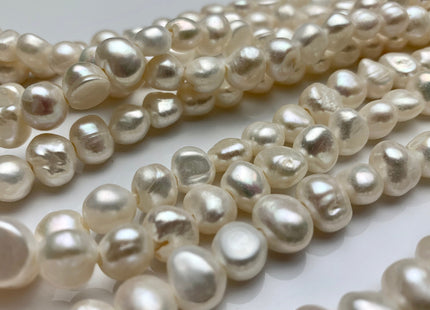 10 mm AAA Large Hole Natural White Freshwater Pearl Nugget Beads 2.1 mm Hole Genuine Natural Freshwater Large Hole Pearls #331