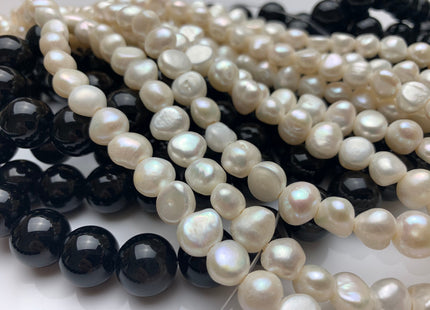 10 mm AAA Large Hole Natural White Freshwater Pearl Nugget Beads 2.1 mm Hole Genuine Natural Freshwater Large Hole Pearls #331