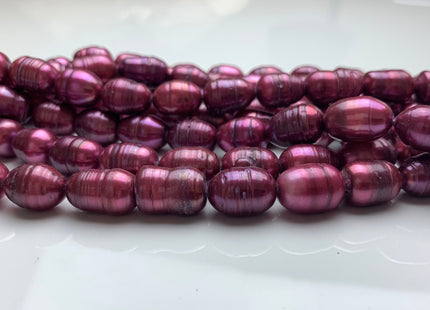 10-12 x 12-14mm Rice/Oval Ringed Genuine Freshwater Pearl Beads, Cultured Pearls in Olive Green, Brown & Pink Colors (288-RWMIX1114)