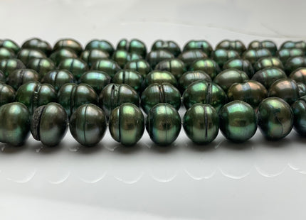 10-12 x 12-14mm Rice/Oval Ringed Genuine Freshwater Pearl Beads, Cultured Pearls in Olive Green, Brown & Pink Colors (288-RWMIX1114)