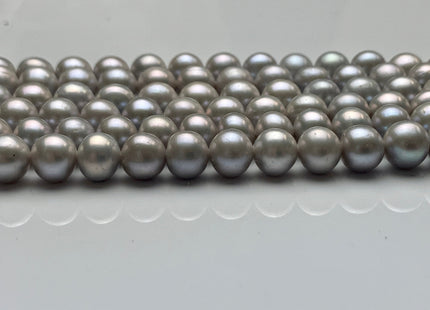 8-8.5 mm AAA Gray Semi-Round Freshwater Pearls Genuine Smooth And Round Pearl Beads High Luster Pinkish Gray Color Freshwater Pearls #535