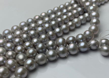 8-8.5 mm AAA Gray Semi-Round Freshwater Pearls Genuine Smooth And Round Pearl Beads High Luster Pinkish Gray Color Freshwater Pearls #535