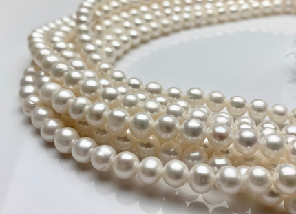 6.5-7 mm AA Natural White Potato Freshwater Pearls Genuine Natural freshwater Pearl Beads High Luster White Freshwater Pearls #1383