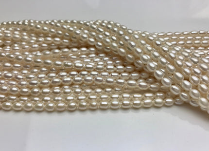 BEST SALE Limited Time Offer 4.5x6 mm Or 5x7 mm AAA Top Quality High Luster Natural White Rice/Oval Shape Freshwater Pearl Beads #868