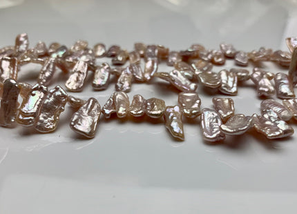 6-7 x 18-26 mm AA Top Drilled Natural Pink Biwa/Stick Freshwater Pearl Beads Natural Pink High LusterTop Drilled Biwa Pearl #599