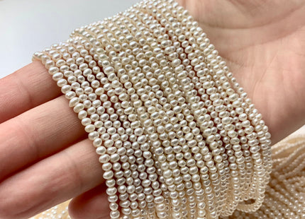 WHOLESALE 2.5x3 mm AA Natural White Potato Freshwater Seed Pearl Beads Genuine High Luster Tiny Freshwater Pearls Shiny Seed Pearls #1408