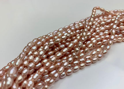 WHOLESALE 3x4-6 mm Natural Pink Rice / Oval Freshwater Pearl High Luster Freshwater Pearls Beads Small Pink Seed Pearl Beads #1407