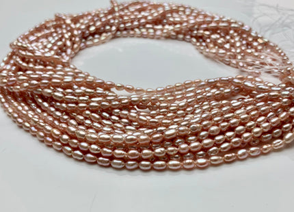 WHOLESALE 3x4-6 mm Natural Pink Rice / Oval Freshwater Pearl High Luster Freshwater Pearls Beads Small Pink Seed Pearl Beads #1407