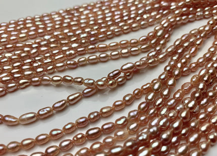 WHOLESALE 3x4-6 mm Natural Pink Rice / Oval Freshwater Pearl High Luster Freshwater Pearls Beads Small Pink Seed Pearl Beads #1407