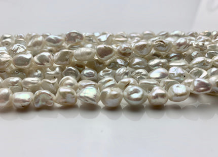 6-8x9-10 mm Natural White Or Natural Gray Keshi Freshwater Pearl Beads Genuine Natural Keshi Oval Nugget B grade Pearls #1405