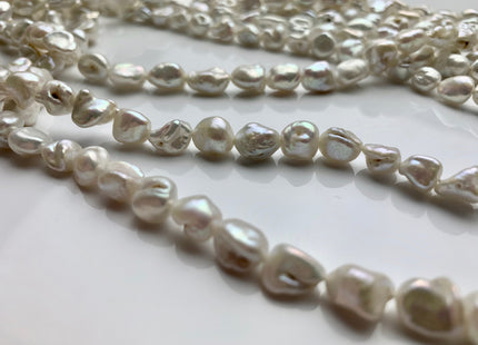6-8x9-10 mm Natural White Or Natural Gray Keshi Freshwater Pearl Beads Genuine Natural Keshi Oval Nugget B grade Pearls #1405