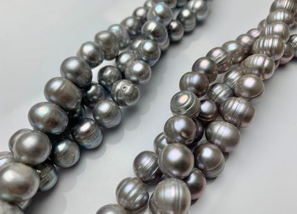 11-12mm Gray Ringed Potato Freshwater Pearl Beads Genuine Freshwater Pearls Ringed Potato Freshwater Pearls #1170