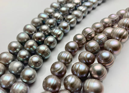 11-12mm Gray Ringed Potato Freshwater Pearl Beads Genuine Freshwater Pearls Ringed Potato Freshwater Pearls #1170