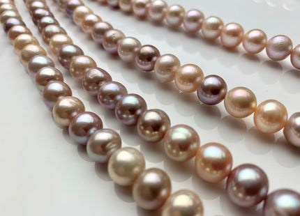 9-10 mm AA Natural Multi Pink Semi Round Freshwater Pearl Beads Genuine High Luster Smooth And Round Freshwater Pearls #1421