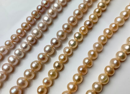6.5-7mm Natural Pink Peach Mauve Color Potato Freshwater Pearl Beads Genuine Cultured Freshwater Natural Pearls #657