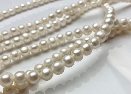 8 mm OR 9 mm Natural White Potato Freshwater Pearls Genuine Off Round Natural Pearl Beads High Luster White Cultured Freshwater Pearls #1440