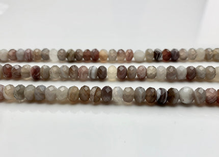 2x3mm 3x4mm 4x6mm AAA Natural Color Faceted Rondelle Gray Botswana Agate Gemstone Beads Natural Gray Brown Mixed Agate #2270