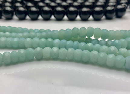 5x8mm AAA Large Hole Faceted Roundel Amazonite Natural Semi Precious Gemstone Natural Color Faceted Roundel Hole Size 2.0mm #2208