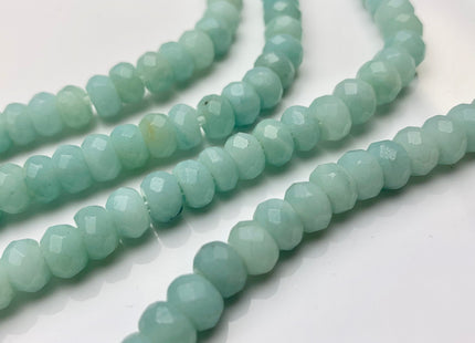 5x8mm AAA Large Hole Faceted Roundel Amazonite Natural Semi Precious Gemstone Natural Color Faceted Roundel Hole Size 2.0mm #2208