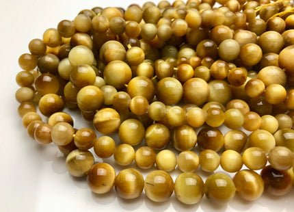 6mm 8mm 10mm 12mm AAA Smooth Round Golden Tiger Eyes Gemstone Beads