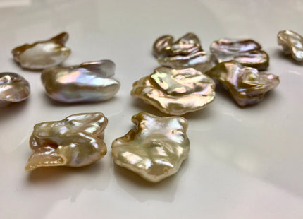 17-25x28 mm AAA High Luster Limited Edition Natural Color Keishi Paddle Freshwater Pearl Beads Genuine Natural Keishi Coin Pearls #1355