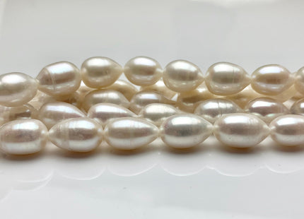 9-11x13-15 mm AA Natural White Tear-Drop Rice Shape Freshwater Pearl Beads Genuine Natural Freshwater Pearls #1090