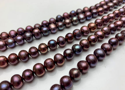 7.5 mm Or 8 mm AA Purple Peacock Color Freshwater Potato Pearls Genuine Freshwater Pearl Beads #1419