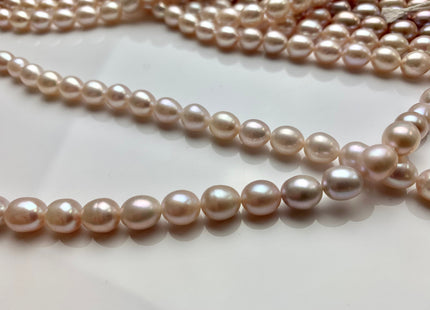 7x8 mm Or 8x9 mm AAA Natural Mauve/Pink/Peach Color Freshwater Rice Pearl Genuine High Luster Smooth And Shiny Oval Pearl #1357