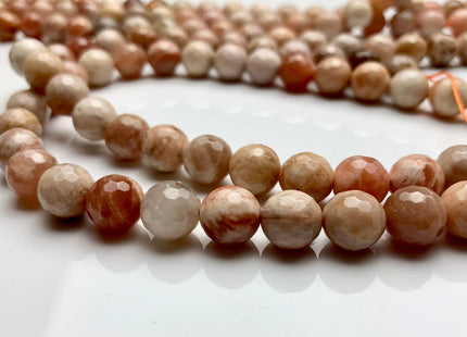 6mm 8mm 10mm 12mm Natural Multi Color Peach MoonStone High Quality Faceted Round Gemstone Beads #2275
