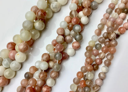6mm 8mm 10mm AAA Natural Multi Color MoonStone Natural Multi Pink And Gray Color High Quality Smooth Round Gemstone Beads #2279