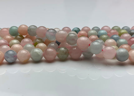 6mm 8mm 10mm 12mm Natural Color Smooth Round Morganite Gemstone Beads High Quality Pink Blue Green Color Morganite Gemstone Beads. #2277