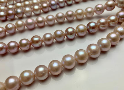10.5-11 mm AA Natural Pink Color Semi Round Freshwater Pearl Beads Genuine Freshwater Round Pearls #1448