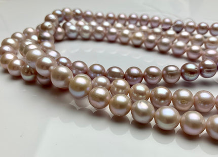 10.5-11 mm AA Natural Pink Color Semi Round Freshwater Pearl Beads Genuine Freshwater Round Pearls #1448
