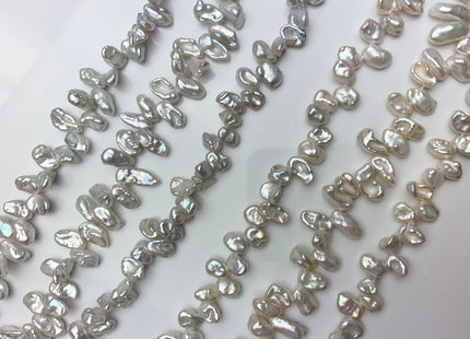 6x11 mm AAA Natural Silver Or White Keshi Freshwater Pearl Beads Top Drilled Keshi Pearls Rare Dancing Cultured Freshwater Pearls #1453