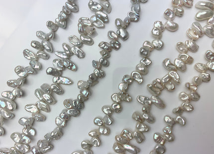 6x11 mm AAA Natural Silver Or White Keshi Freshwater Pearl Beads Top Drilled Keshi Pearls Rare Dancing Cultured Freshwater Pearls #1453