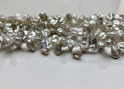 6x11 mm AAA Natural Silver Or White Keshi Freshwater Pearl Beads Top Drilled Keshi Pearls Rare Dancing Cultured Freshwater Pearls #1453