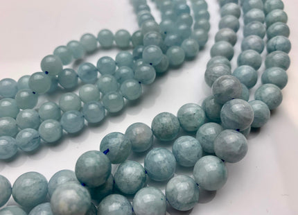 8mm 10mm AAA Smooth Round Natural Color Aquamarine Gemstone Beads Top Quality Natural Color Aquamarine Gemstone #2283