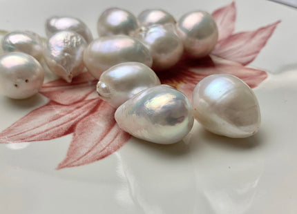 ONE Piece 14-15 mm Or 15-17 mm AA Jumbo Natural White Baroque Pearl Beads Genuine High Luster White Baroque Pearls #1593