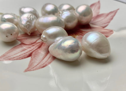 ONE Piece 14-15 mm Or 15-17 mm AA Jumbo Natural White Baroque Pearl Beads Genuine High Luster White Baroque Pearls #1593